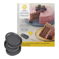 Moules ronds pour layer cake en acier de 20 x 20 x 1,49 cm - Wilton - 4 unités