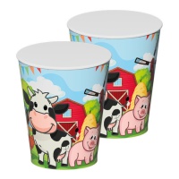 Verres d'animaux de ferme heureux de 270 ml - 8 unités