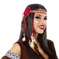 Bandeau indien avec détail rouge