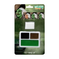 Ensemble de maquillage vert, marron et noir avec éponge