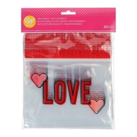 Sac à bonbons Love transparent - Wilton - 20 unités