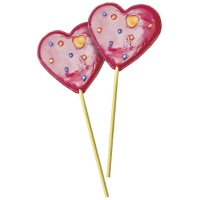 Sucettes en caramel en forme de coeur Mike Pop Heart de 50 g - 24 unités