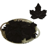 Feuilles décoratives noires de 9 à 10 cm - 24 unités