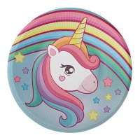 Assiettes de Unicorn Magic de 18 cm - 8 unités