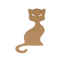 Silhouette en MDF 15 cm | Chat Assis