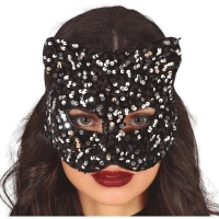 Masque de chat à sequins