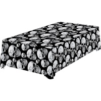 Nappe noire à têtes de mort de 1,37 x 2,74 m