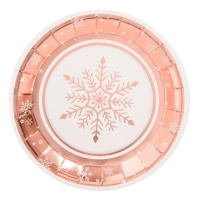 Assiettes Rose Gold Snow de 23 cm - 6 unités