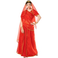 Costume hindou Bollywood rouge pour femme