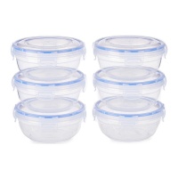 Tupper de 800 ml ronds en plastique - 6 unités