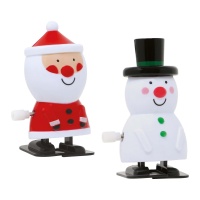 Figurines de Père Noël ou bonhomme de neige ambulants de 8 cm - 1 unité