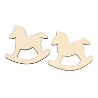 Figurines en bois de cheval à bascule de 9 cm - 2 unités