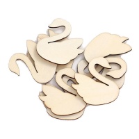 Figurines en bois de cygne de 5 cm - 8 unités