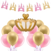 Pack de décoration pour fête de Princesses - 22 pièces