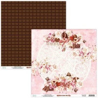 Papier de scrapbooking Chocolate Kiss rose - Mintay papers - 1 feuille