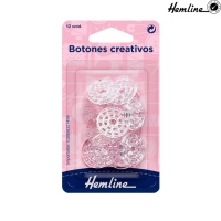 Boutons créatifs en plastique transparent - Hemline- 12 unités