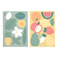 Autocollants de nourriture fruits et feuilles - Dailylike - 2 feuilles