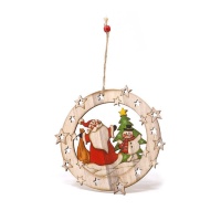 Suspension en bois Père Noël de 15 cm