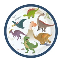 Assiettes de Dinosaures Préhistoriques de 18 cm - 8 unités