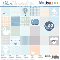 Kit de papiers scrapbooking Blue Dreams - Artemio - 60 feuilles