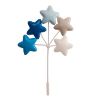 Topper pour gâteau de bouquet d'étoiles bleues de 17 cm - 36 unités