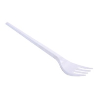 Fourchettes en plastique blanc de 17 cm - 20 unités