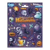 Autocollants d'Halloween monstres - 1 feuille