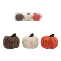 Mini citrouilles en crochet de 9 x 7 cm - 3 unités