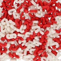 Paillettes bâtons lisses blancs et rouges 3D de Noël 56 g - Wilton