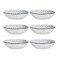 Assiette creuse bleu grec 20 cm - Vessia - 6 unités