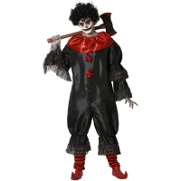 Déguisement de clown noir et rouge pour homme