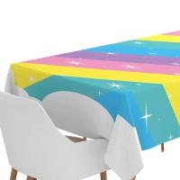 Nappe Arc-en-ciel pastel de 120 x 180 cm