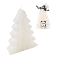 Bougie Sapin de Noël blanc de 15 cm