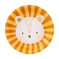 Assiettes lion bébé de 18 cm - 6 unités