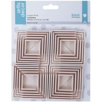 Coins en carton de 1,5, 2, 2,5 et 3 mm rose - Artis decor - 8 unités