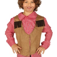 Gilet d'indien ou de cow-boy avec franges pour enfant