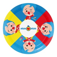 Assiettes de Clown Plim Plim de 18 cm - 8 unités