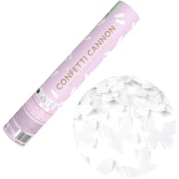 Canon à confettis de papillons blancs de 28 cm