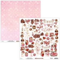 Papier de scrapbooking Chocolate Kiss bonbons - Mintay papers - 1 feuille