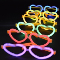 Lunettes lumineuses en forme de coeur assorties - 1 unité