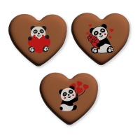 Figurines en chocolat au lait de Panda Saint-Valentin - Dekora - 54 unités