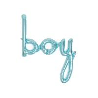 Ballon lettres 'Boy' bleu pastel de 1,00 m