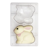 Moule de lapin pour chocolat de 13 x 11 cm - Decora - 2 cavités