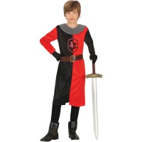 Costume de guerrier médiéval rouge pour enfant