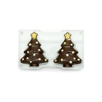 Moule en forme de sapin de Noël pour chocolat de 10 cm - Décorer - 2 cavités