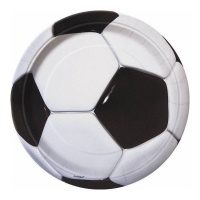 Assiettes de football de 23 cm - 8 unités