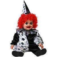 Déguisement de clown monochrome d'Halloween pour bébé