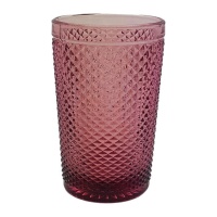 Verre de 350 ml en cristal gravé rose