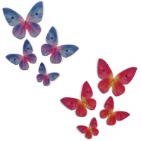 Gaufrettes de papillons colorés de 3 à 6 cm - Dekora - 79 unités