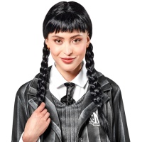 Perruque de Mercredi Addams pour adulte